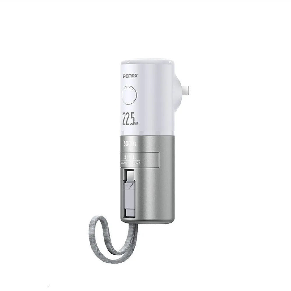 20W fast charge mobile power supply with built-in cable, 5000mAh, ABS PC, compact 150x75x46mm