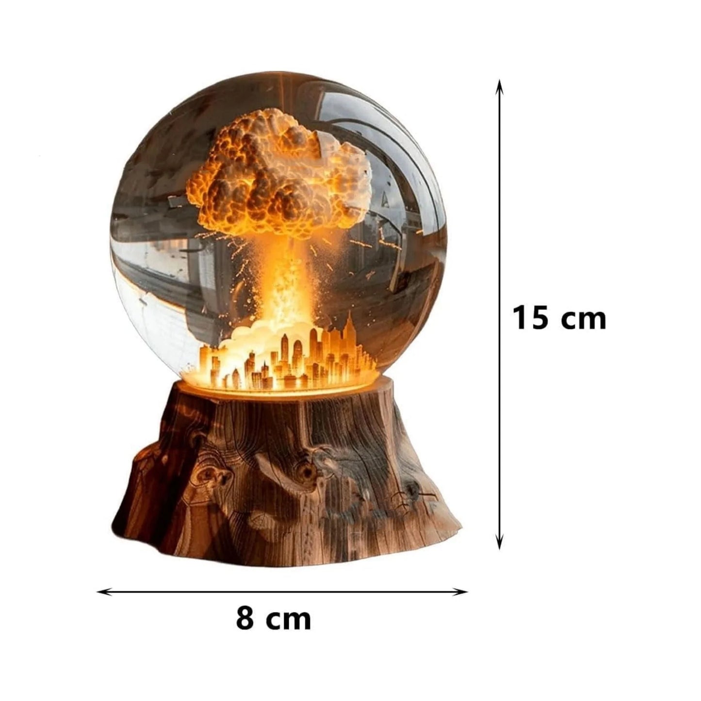 3D Mushroom Cloud Atomic Bomb Explosion Night Light on a desk