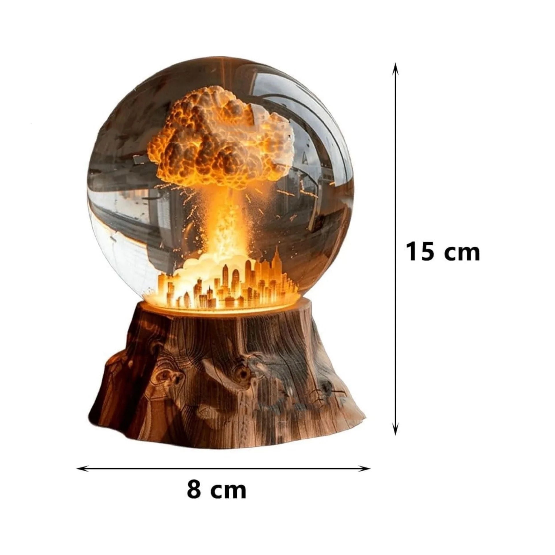 3D Mushroom Cloud Atomic Bomb Explosion Night Light on a desk