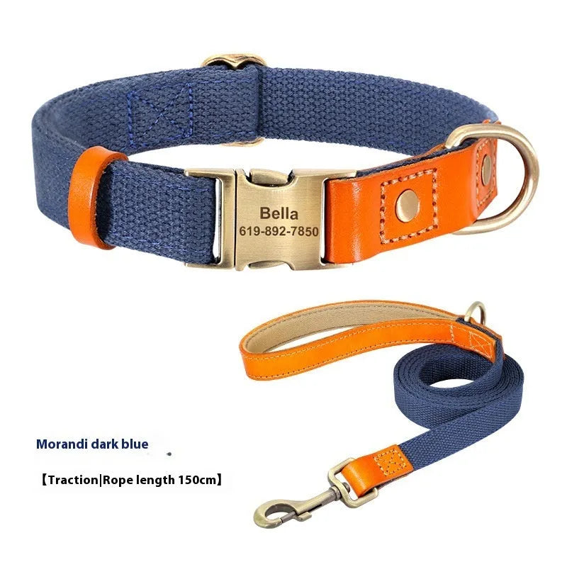 Small dog mohair collar and traction rope set in six colour options with adjustable sizing