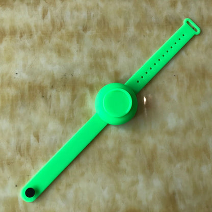 Portable Silicone Disinfectant Bracelet available in yellow, red, green, blue, black, and pink
