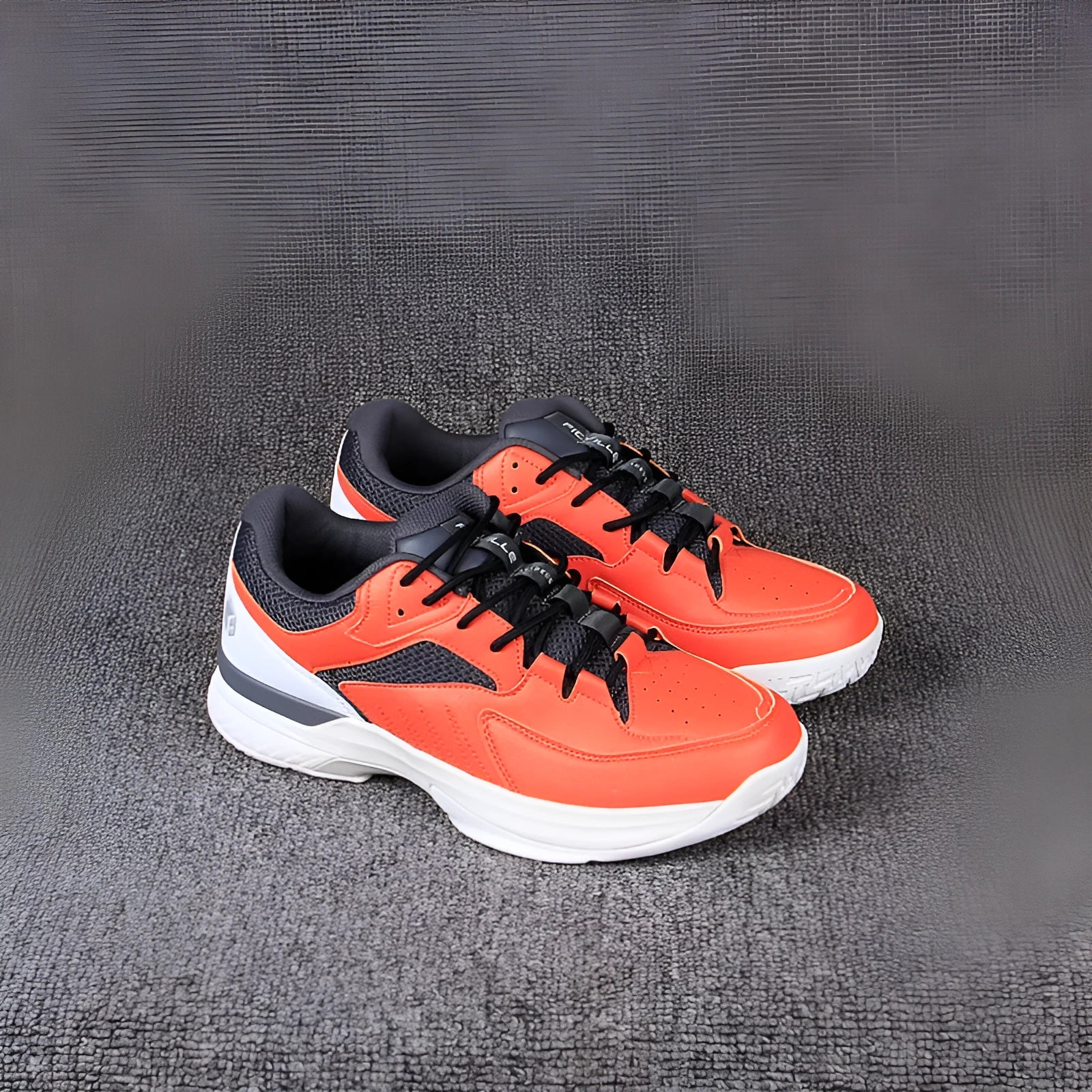 FitVille orange wide last training shoe for men with suede and fabric upper, side view