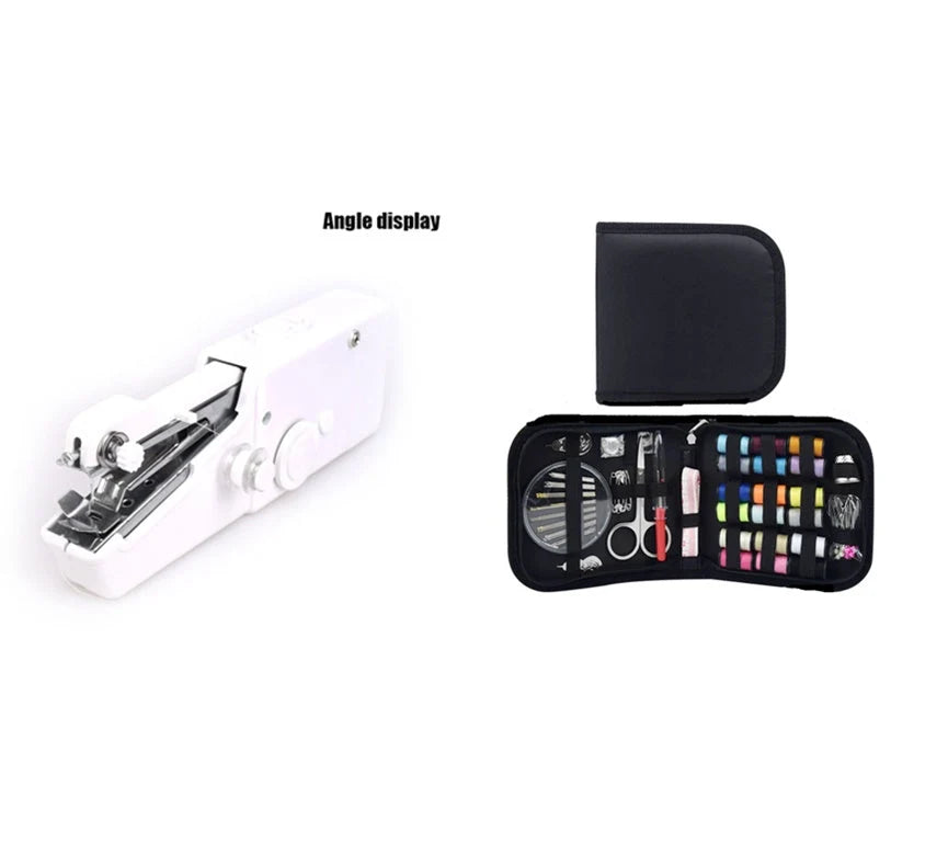 Compact black sewing kit with 98-piece accessory set for home tailoring and creative projects