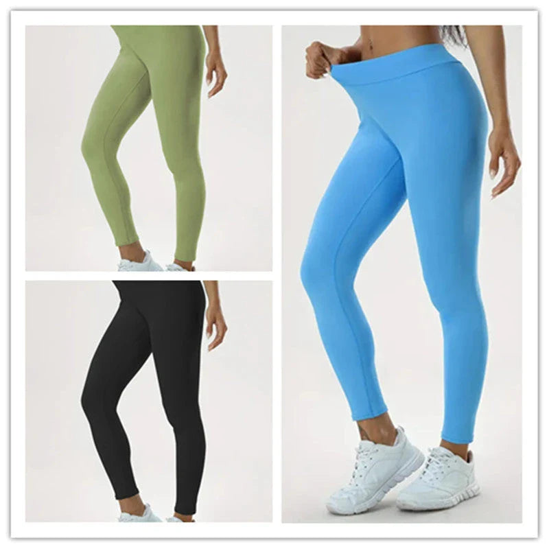 Women's high-waisted yoga pants in stylish colors and sizes for a flattering, comfortable fitness look.