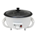 Oblate white coffee bean roasting machine with 750g capacity and 225mm base diameter