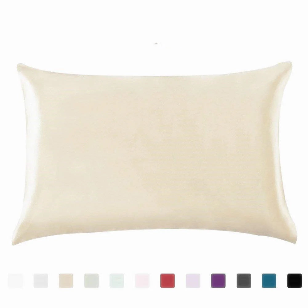 Luxury satin ice silk pillowcase in multiple colours for a cooler sleep