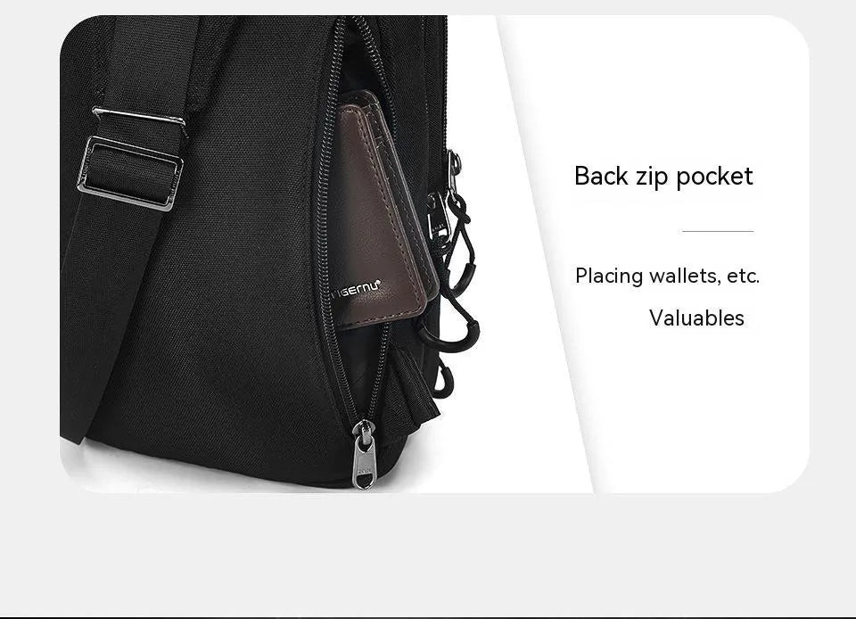 Casual black TPU camouflage chest bag with waterproof function and single shoulder strap