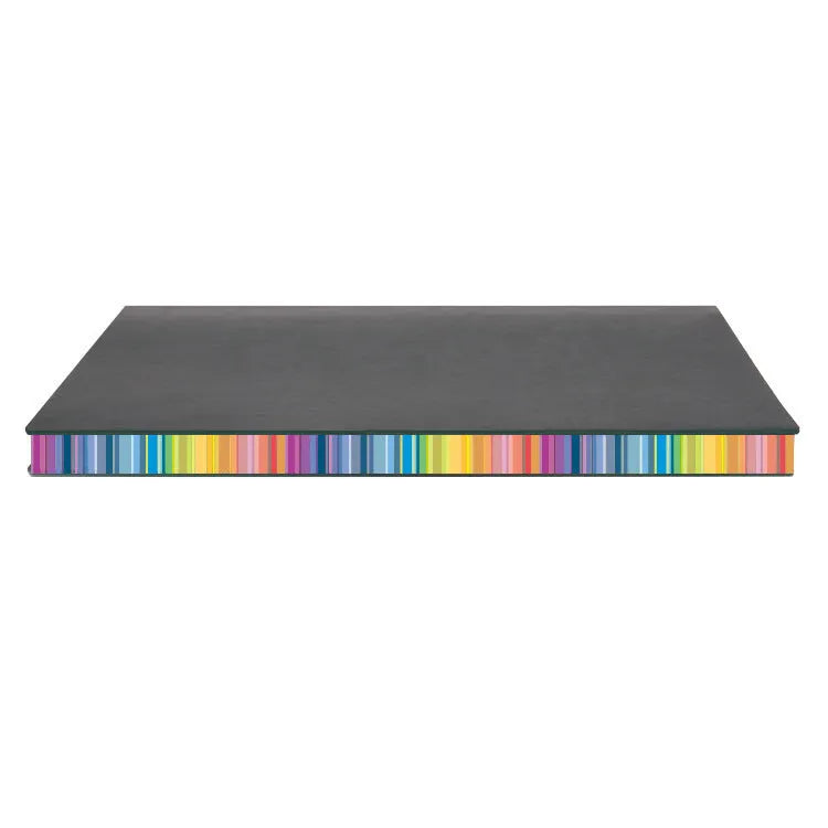 A5 PU leather cover notebook with rainbow side edge, 140x204mm, 96 sheets, lock line binding