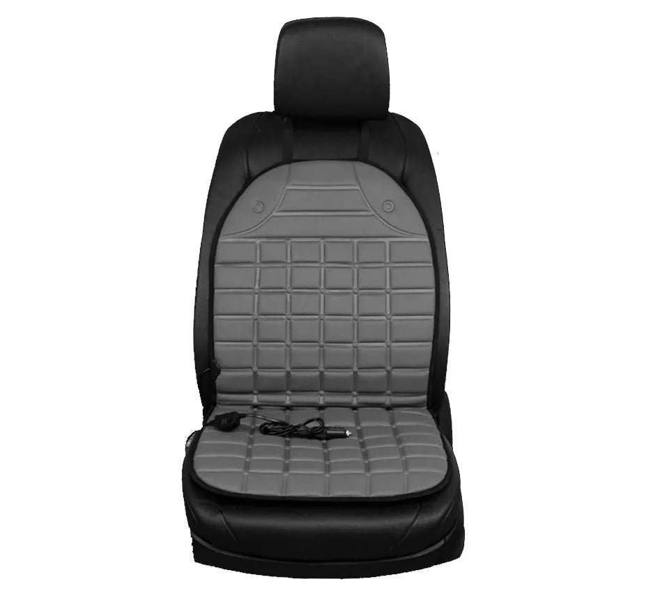 12V car heated seat cushion in black, size 55x46x48cm, with power line and fuse