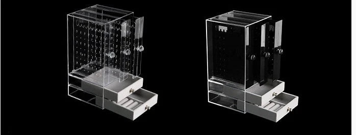 Clear acrylic cosmetic storage box for organizing beauty products