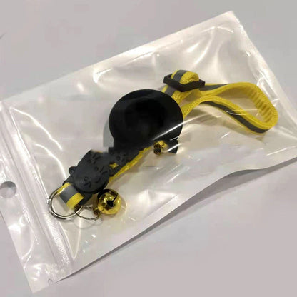 Reflective Airtag pet collar with bell for cats and dogs, adjustable and waterproof