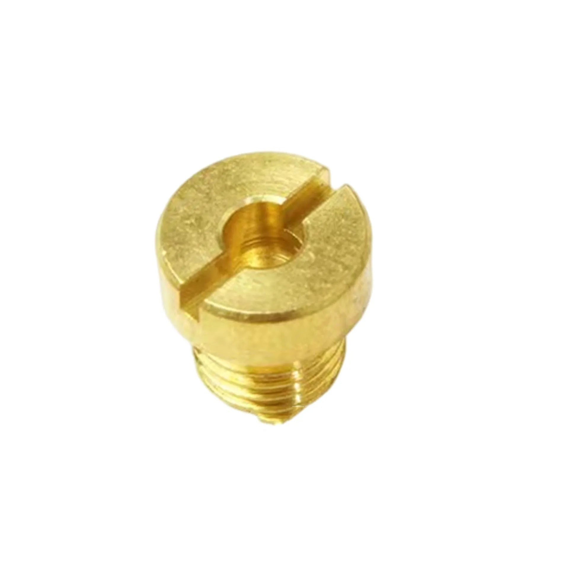 Brass M6 carburetor main jet for Derotto PHBN PHVA models on a white background.