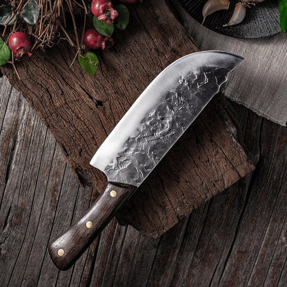 Hand Forged Longquan Kitchen Knife with stainless steel blade and ergonomic handle