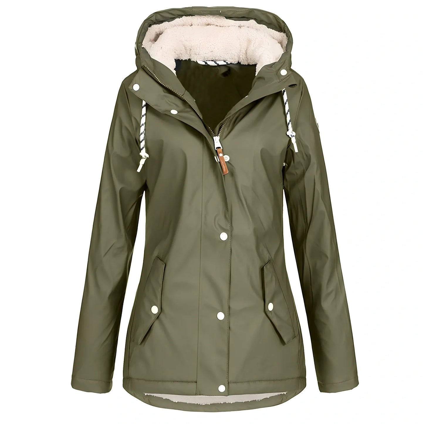 Women's outdoor winter jacket in Army Green, Black or Yellow with size range M to 4XL