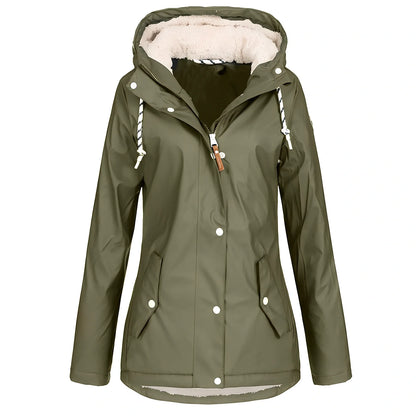 Women's outdoor winter jacket in Army Green, Black or Yellow with size range M to 4XL