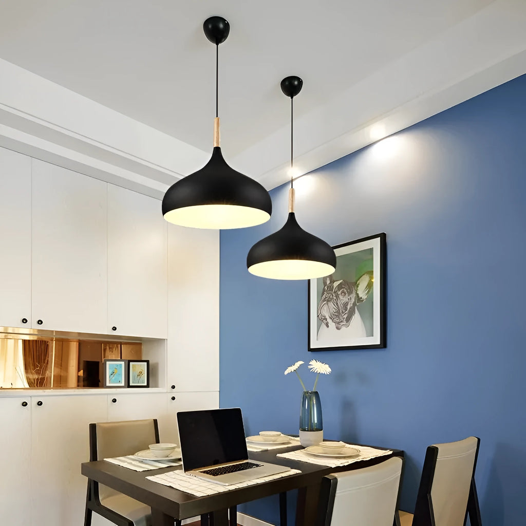 Modern single head zinc alloy pendant chandelier with an adjustable cord, shown in a grey finish.