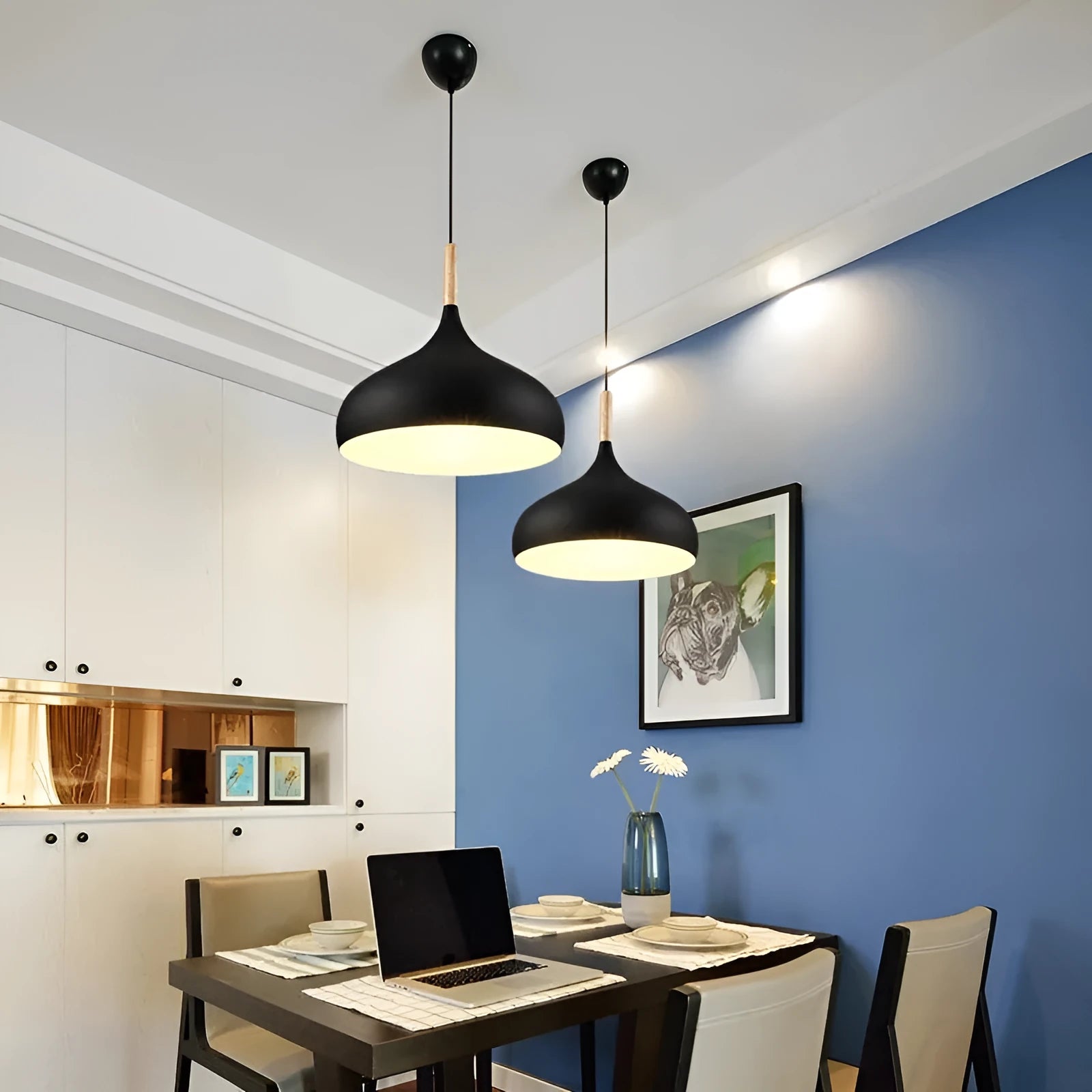 Modern single head zinc alloy pendant chandelier with an adjustable cord, shown in a grey finish.