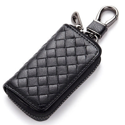 Men's woven leather car key case in various colours