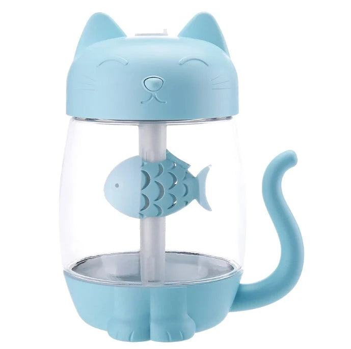 Cat-shaped USB desktop humidifier in four colours: girl powder, dream purple, princess white, sky blue