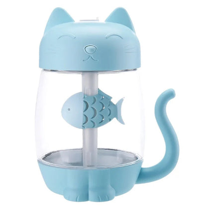 Cat-shaped USB desktop humidifier in four colours: girl powder, dream purple, princess white, sky blue