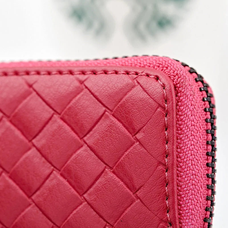 Men's woven leather car key case in various colours