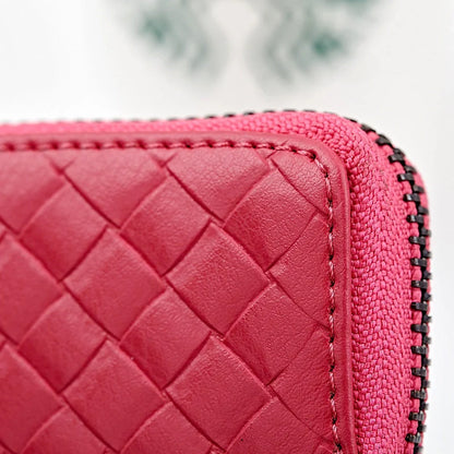 Men's woven leather car key case in various colours