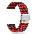 Woven nylon watchband in black with straight buckle closure for Samsung watches, 20mm or 22mm lug width