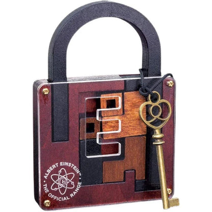 Einstein Lock Wooden Puzzle - Solid Wood Brain Teaser