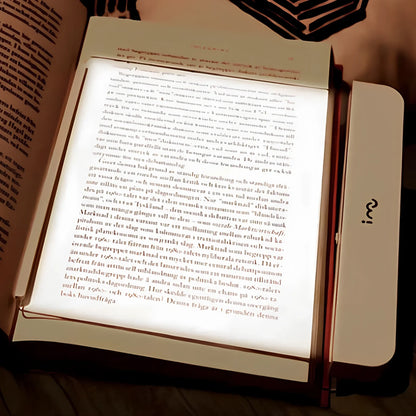 Compact dimmable LED book lamp in black with 17.6x17.8 cm panel for eye-safe night reading
