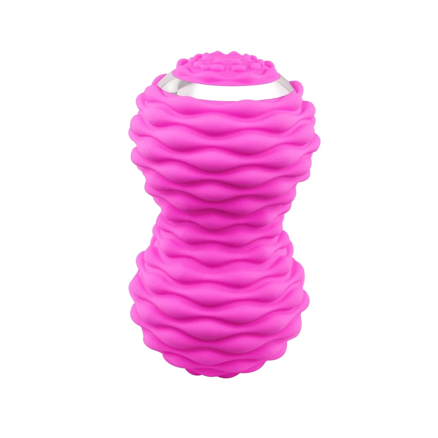 Electric peanut fascia massage ball in rose red, sky blue, and black for deep tissue relief