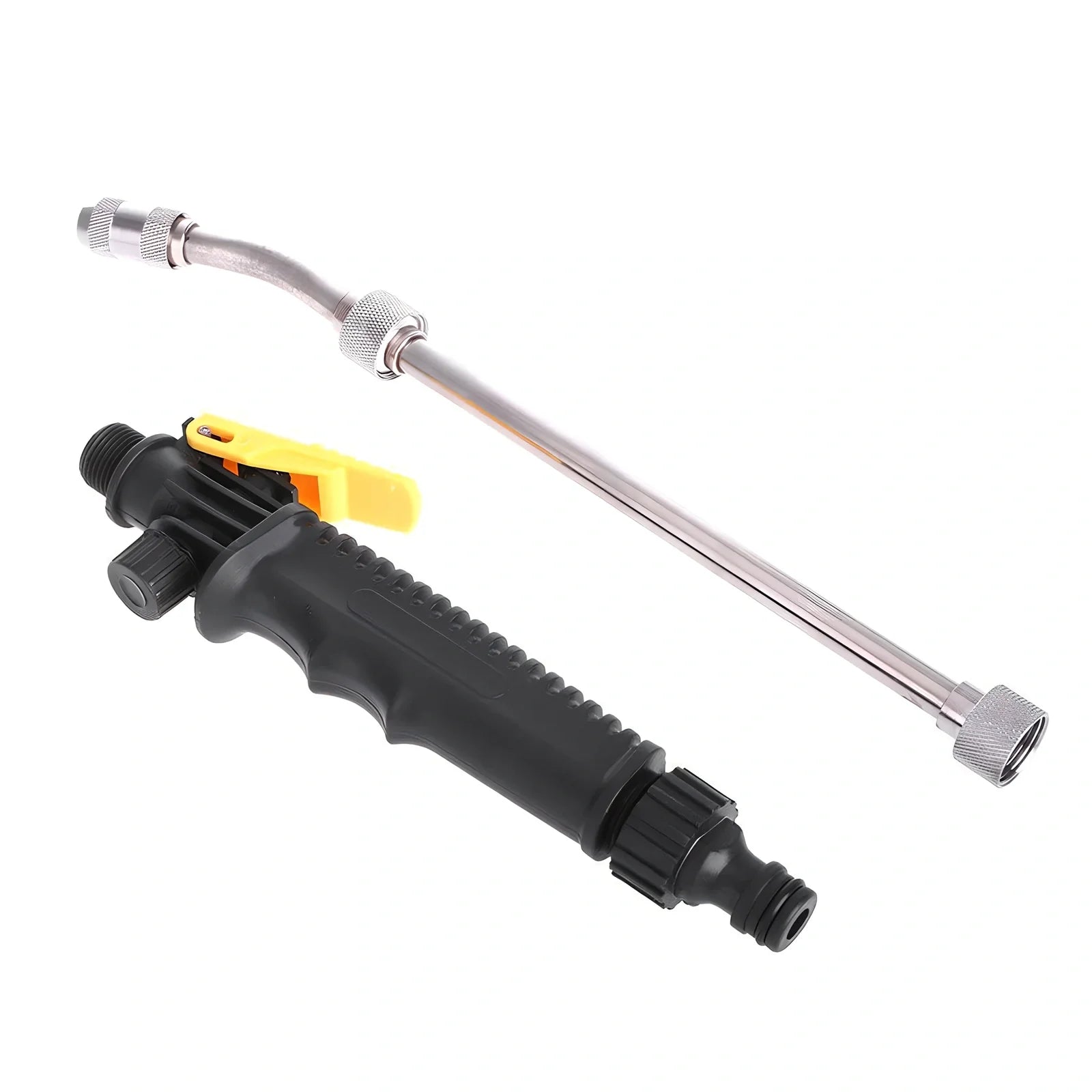 Adjustable copper high-pressure car wash water gun, 46.5cm black model with 5cm grip and nozzle