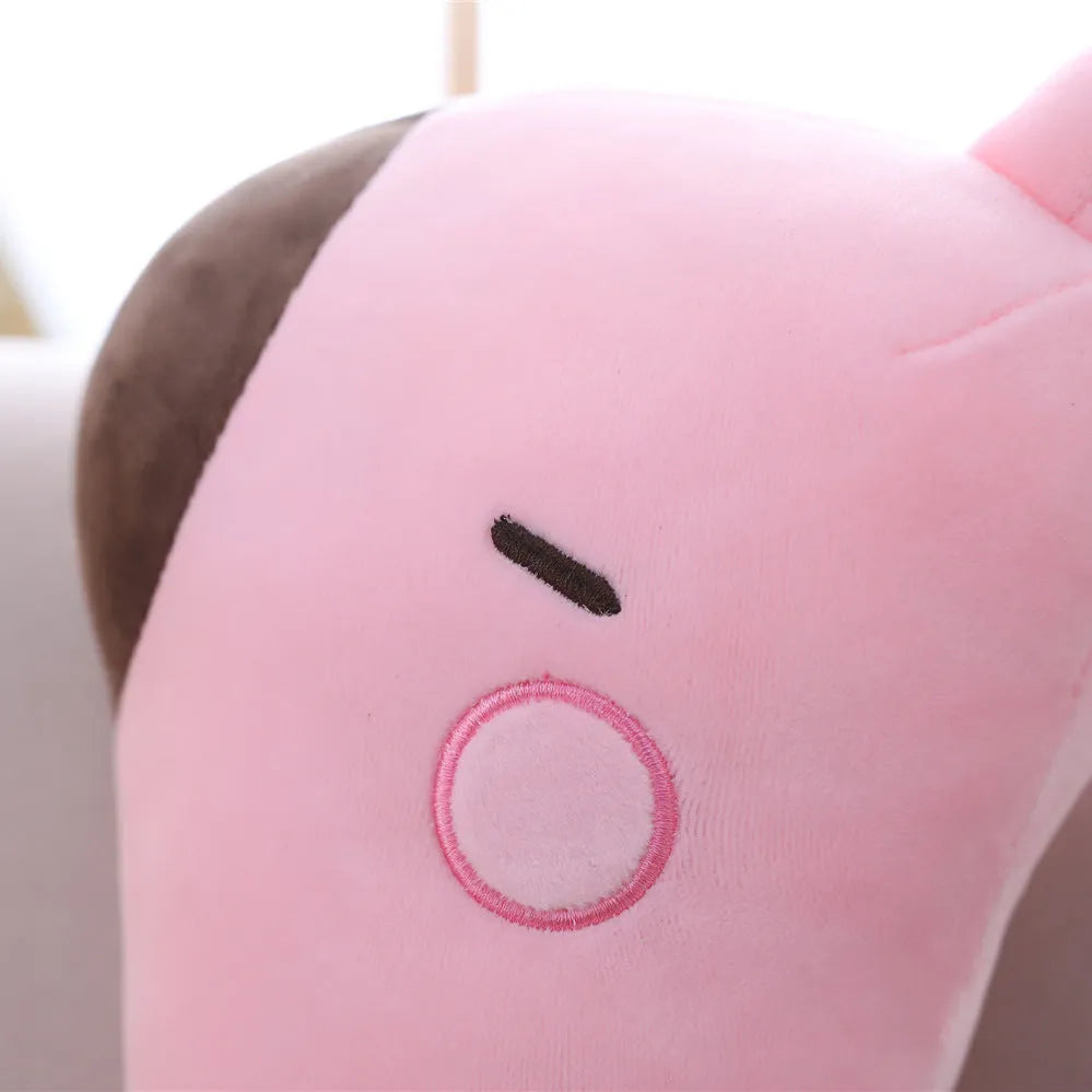 Pink and yellow soft Sika deer plush doll with short plush fabric, 30cm 50cm 80cm sizes, for children aged 4-6
