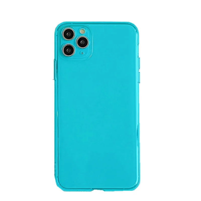Transparent fluorescent TPU phone case for Apple iPhone 13 series in orange colour