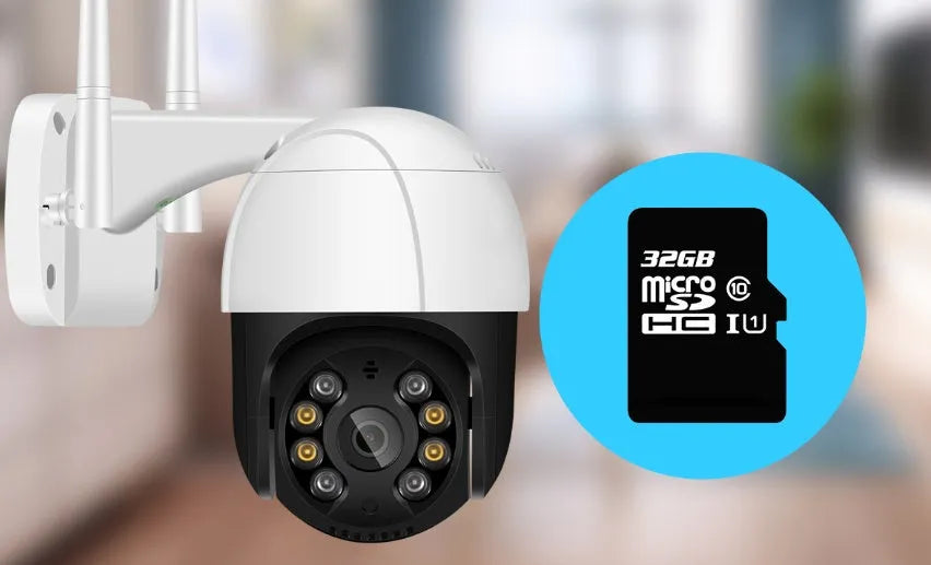 PTZ WiFi surveillance camera with dual antennas, 270° rotation, and night vision for indoor and outdoor use