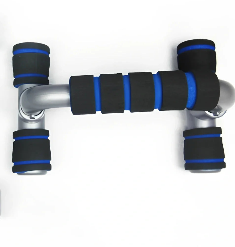 Black 9-in-1 Push-Up Rack Edge with colour-coded plates and silicone handles for upper body training, 60 x 18.5 x 2 cm size