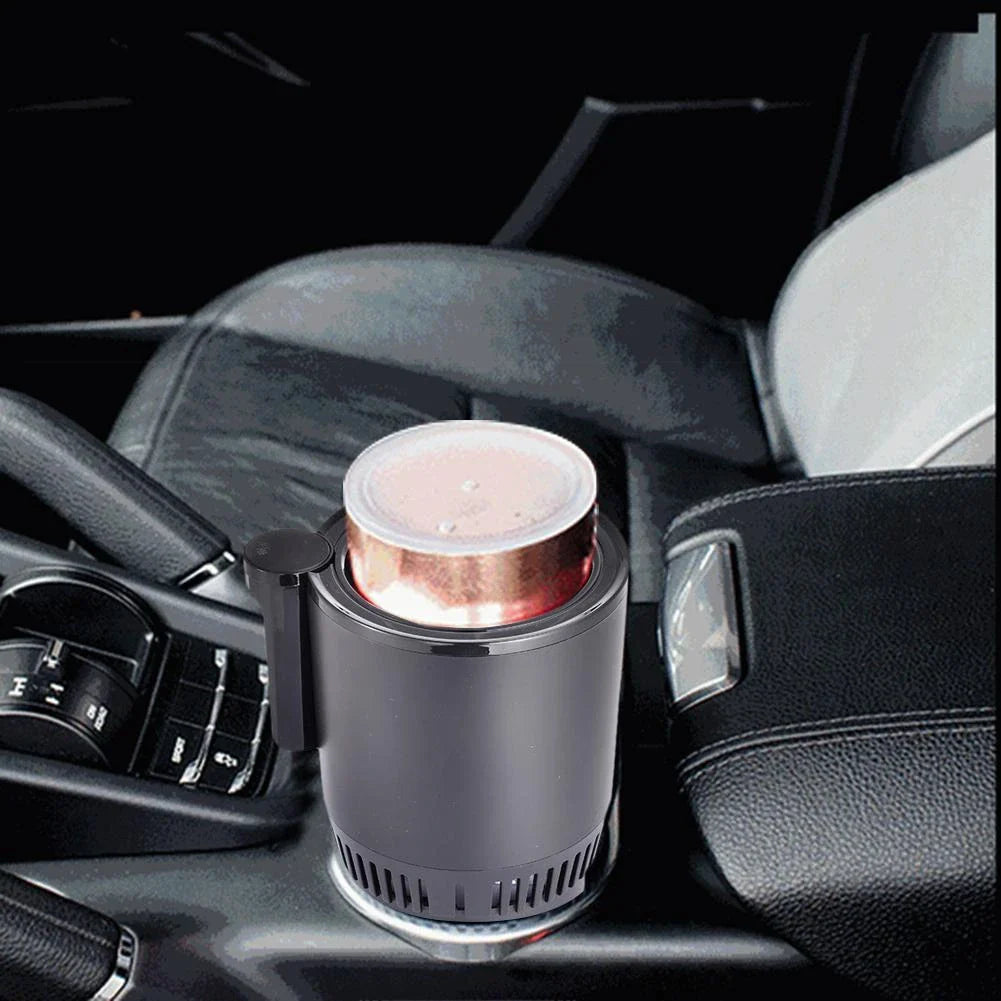 Smart Digital Display Car Cup Warmer and Cooler 2 in 1 with compact design and non-slip base