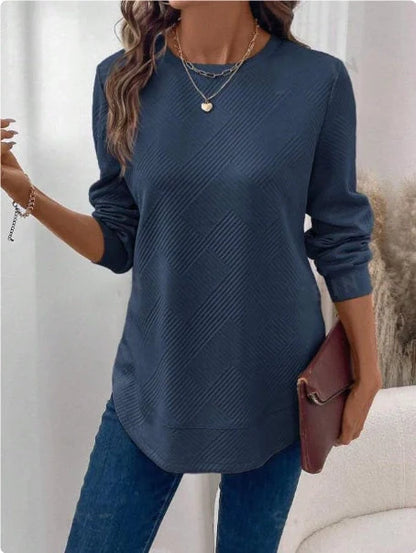 Women's Casual Long Sleeve Crew Neck Shirt in various colors