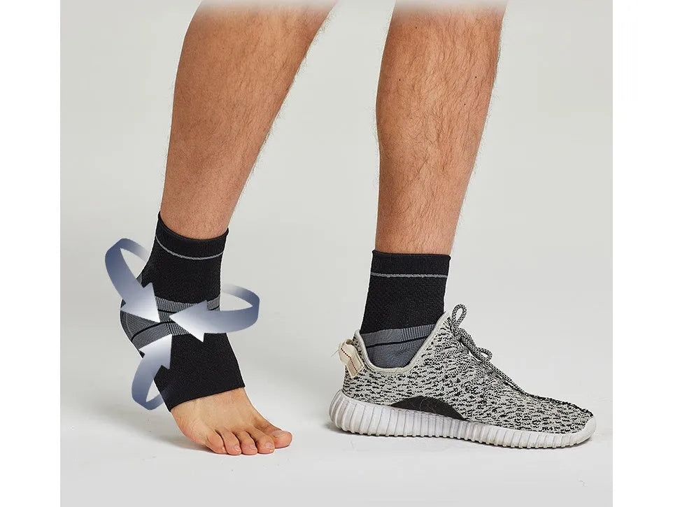 Sports protective gear set including ankle brace, elbow pads, palm guard, and waist support in nylon