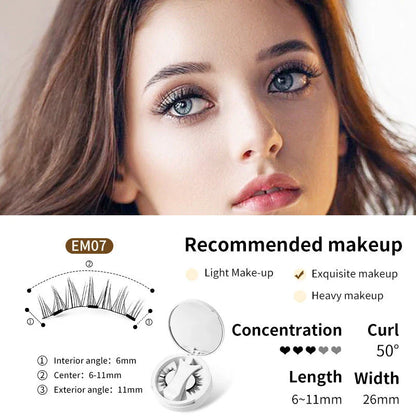 Magnetic eyelashes with integrated storage case, offering a glue-free, natural look for enhancing eyes