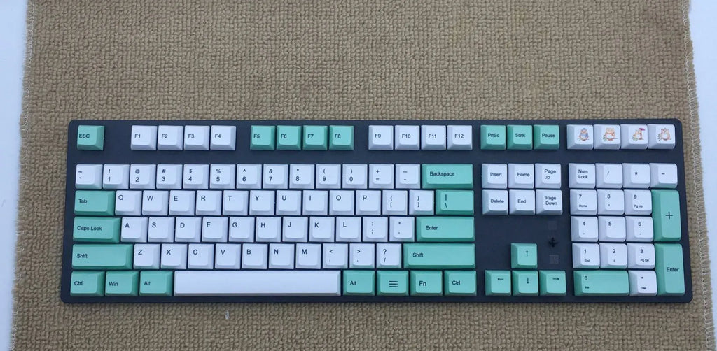 Japanese Russian Korean heat sublimation keycaps on mechanical keyboard with PBT material