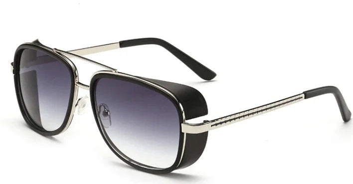 Stylish anti-glare driving sunglasses with retro-inspired design and durable metal and plastic frames