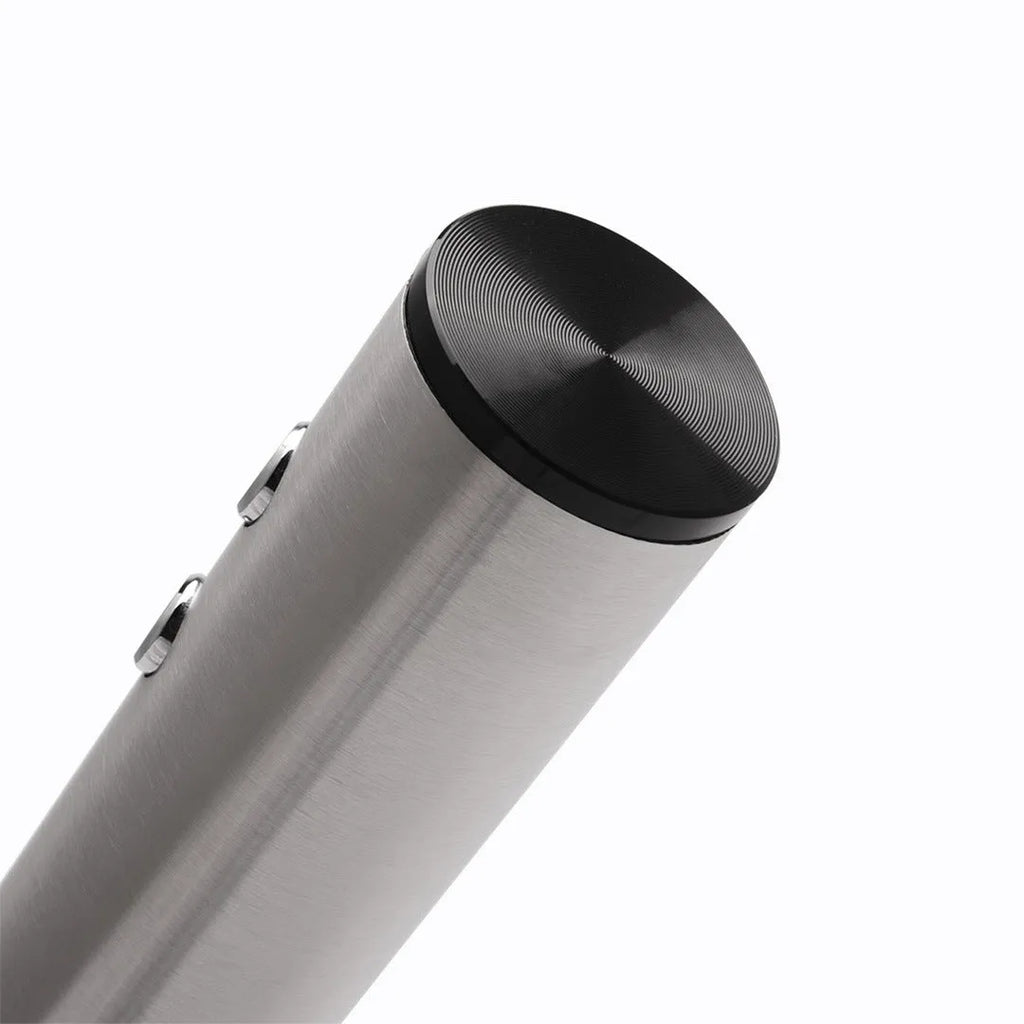 Silver electric corkscrew wine bottle opener with stainless steel finish in a gift box set