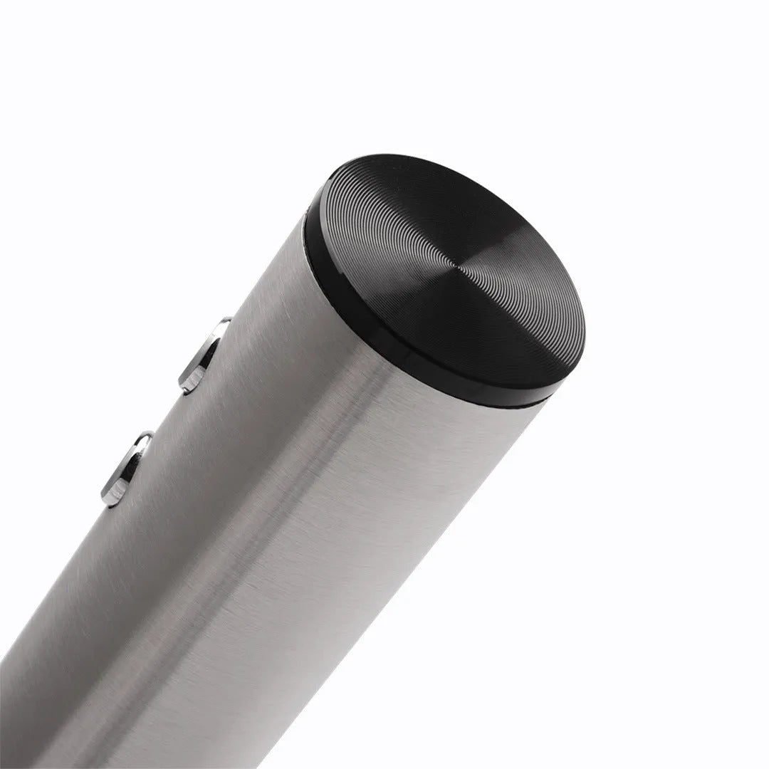 Silver electric corkscrew wine bottle opener with stainless steel finish in a gift box set