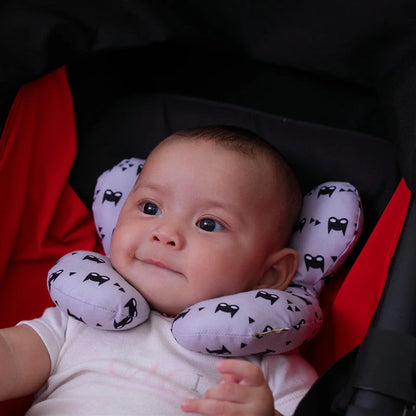 U-shaped baby head support pillow in various styles for car safety seats