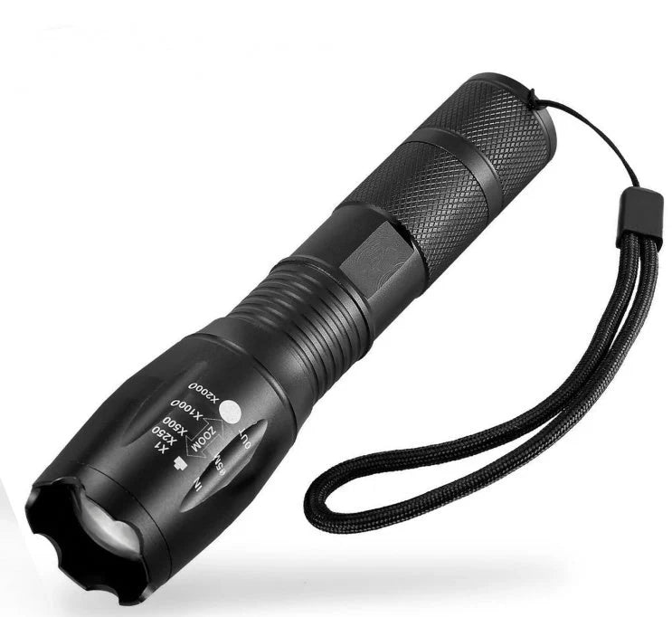 Portable Mini LED Zoom Flashlight with adjustable focus for outdoor use