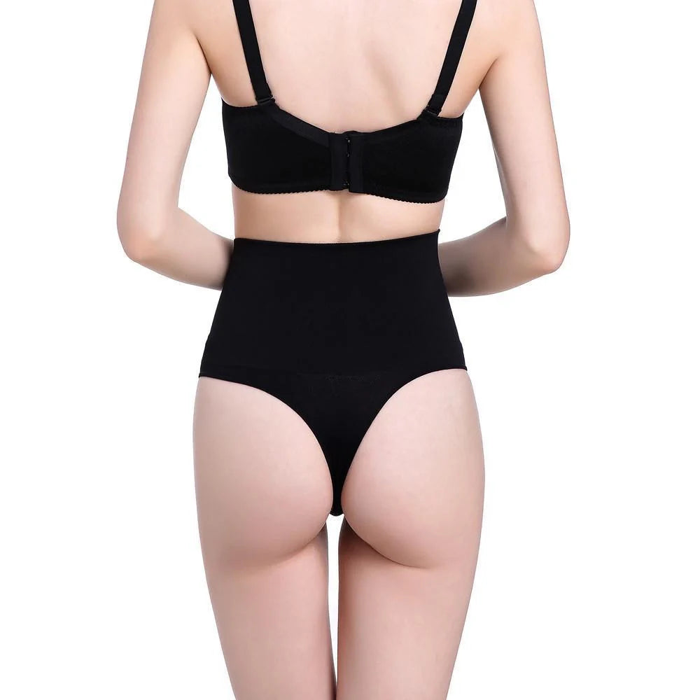 High-waist tummy control thong in assorted colours, featuring a 2-layer midsection design for shaping and support