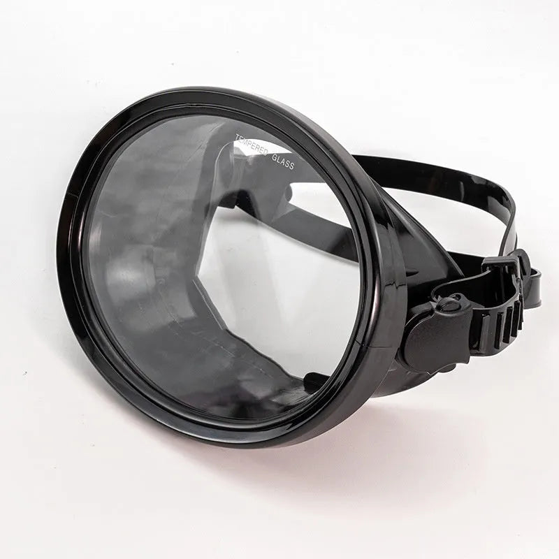 Fisherman Mirror second-generation swimming goggles with HD tempered glass lens and black PVC frame