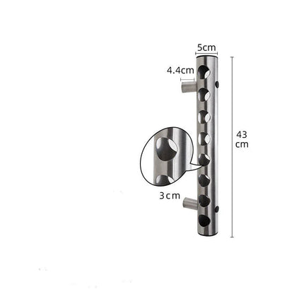 Stainless steel wall-mounted wine rack with 8 or 12 hole options for elegant wine storage