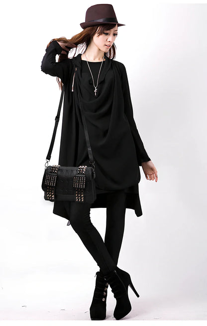 Black Shantou women's messenger bag with rivets, chain handle, and square shape for secure cross-body carry