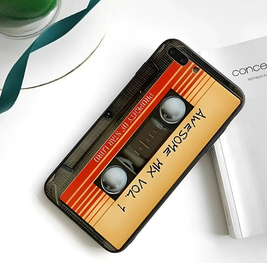 Yellow tape edge TPU cartoon phone case on iPhone XS Max, 1mm thick back cover with protective design